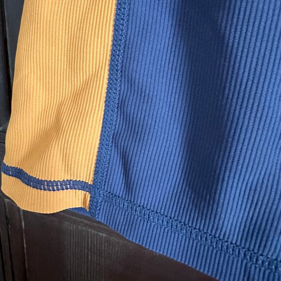WILO the Label | Blue and Gold Workout Bike Shorts | Size Small - Picture 2 of 4
